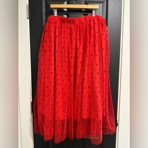 Eloquii Red Heart A-Line Skirt